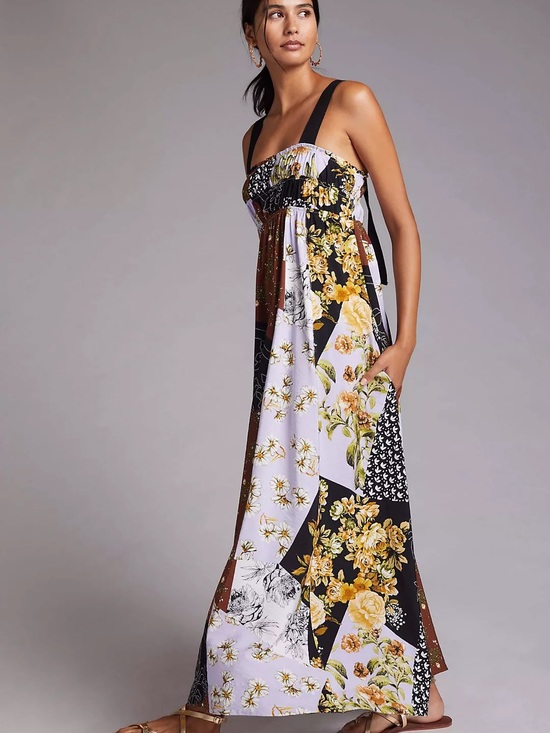 Madewell Dresses & Skirts - Maeve Floral Patchwork Maxi Dress in Yellow and Black